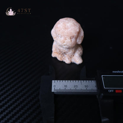 Pink Amethyst Dog Carving