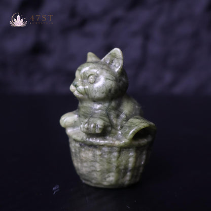 Serpentine Cat in Basket
