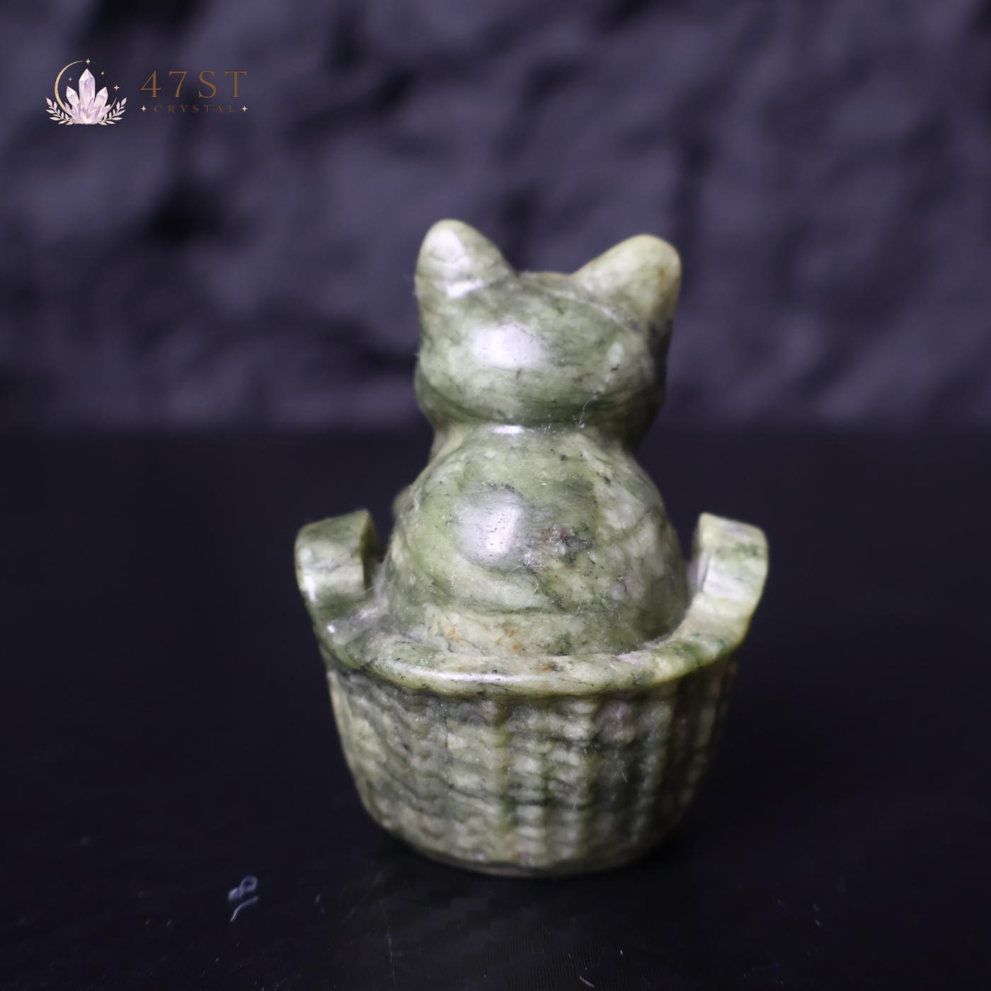 Serpentine Cat in Basket