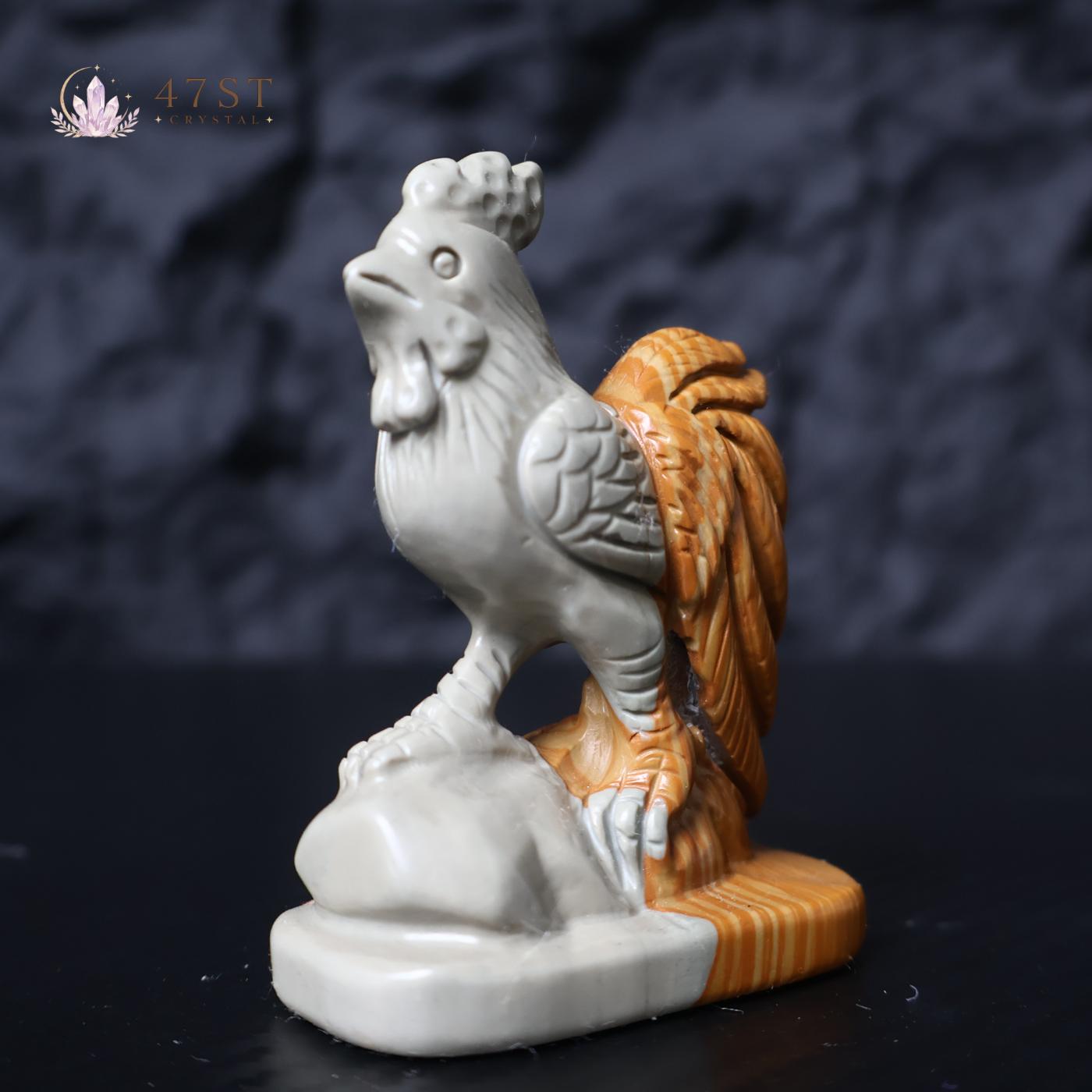 Mix Material Rooster Carving