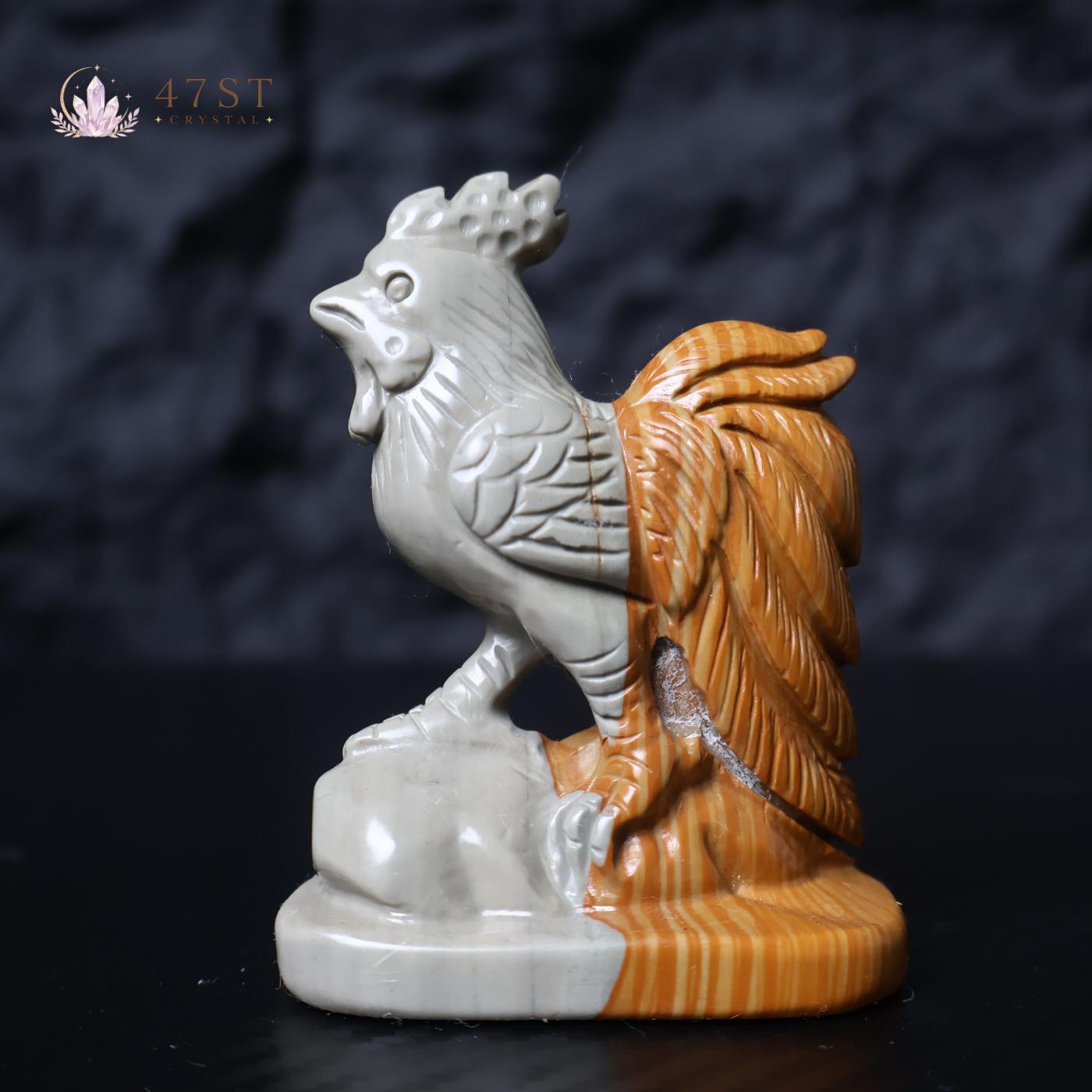 Mix Material Rooster Carving
