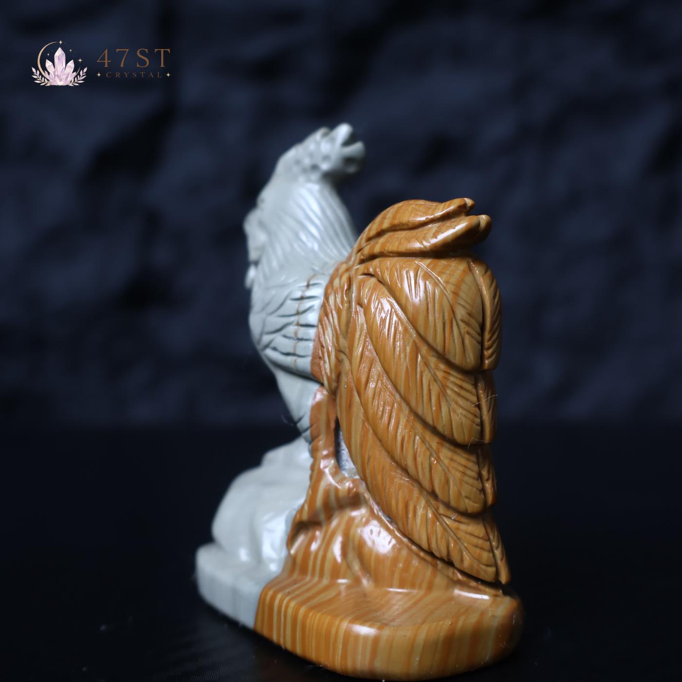Mix Material Rooster Carving