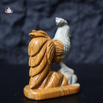Mix Material Rooster Carving