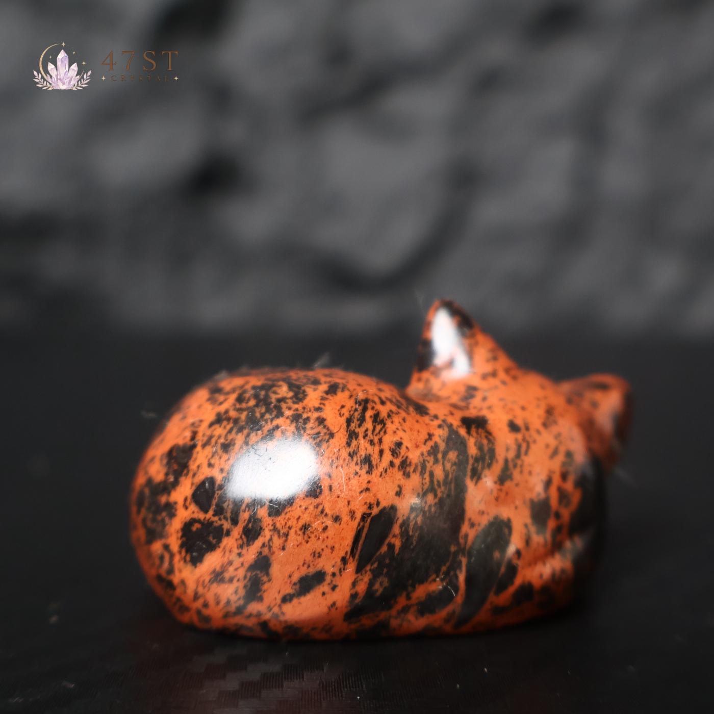 Red Obsidian Sleeping Cat