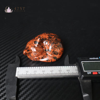Red Obsidian Sleeping Cat