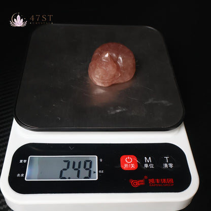 Strawberry Quartz Sleeping Cat