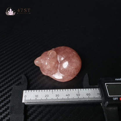 Strawberry Quartz Sleeping Cat