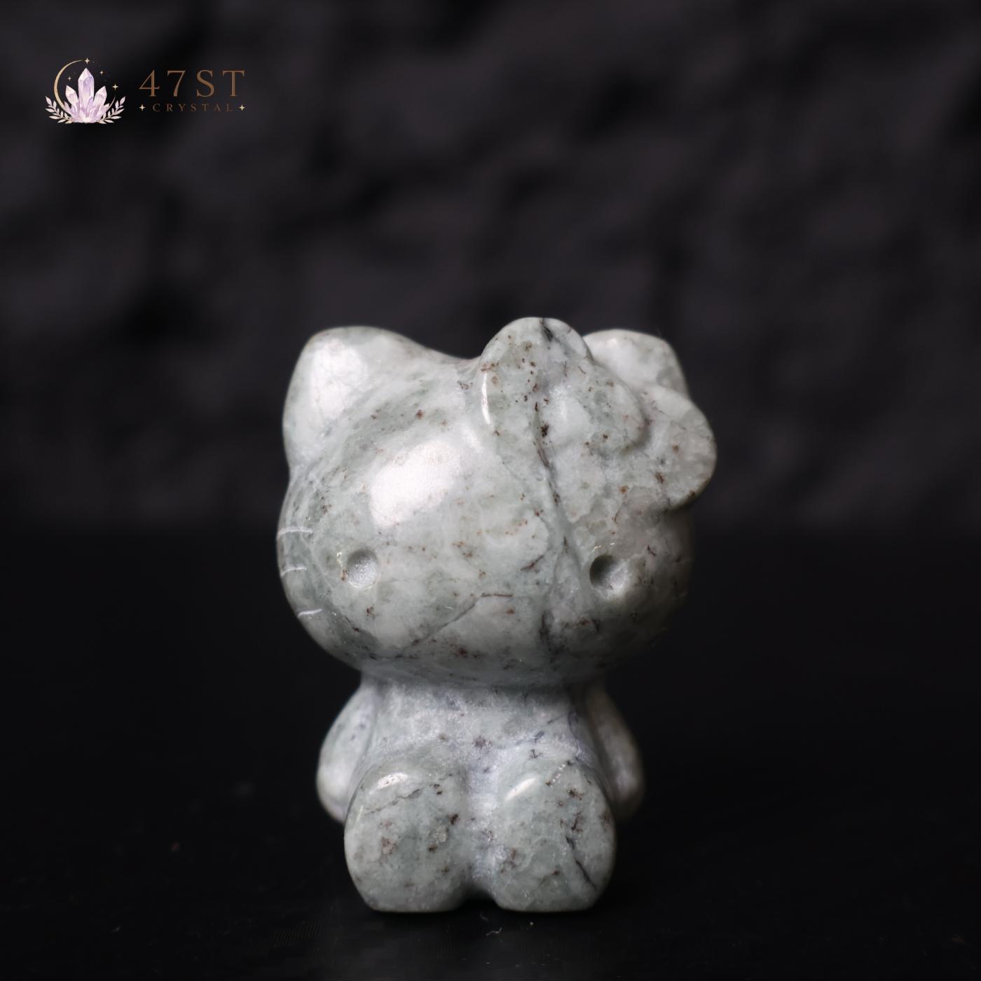 Grey Jade Hello Kitty Carving