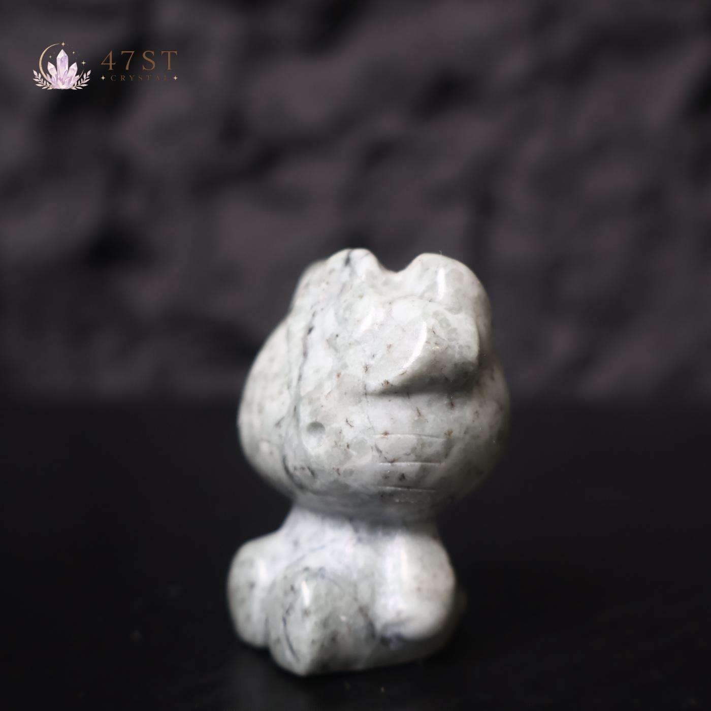 Grey Jade Hello Kitty Carving