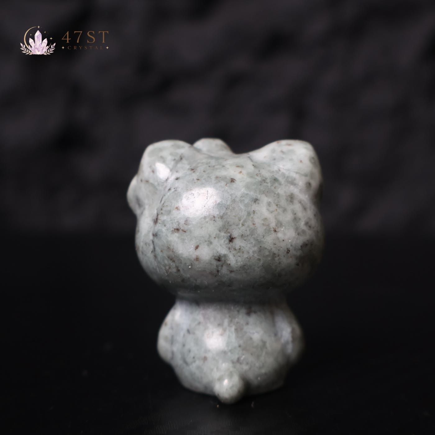 Grey Jade Hello Kitty Carving