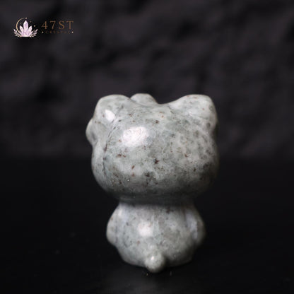 Grey Jade Hello Kitty Carving