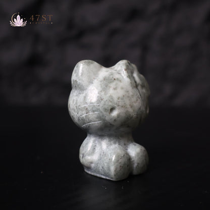 Grey Jade Hello Kitty Carving