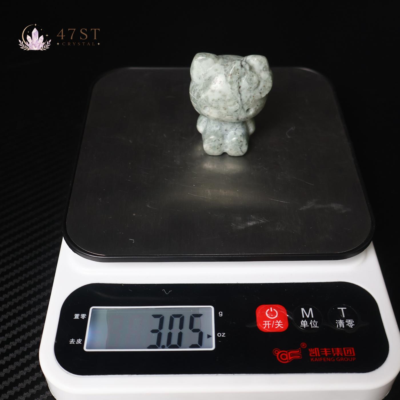 Grey Jade Hello Kitty Carving