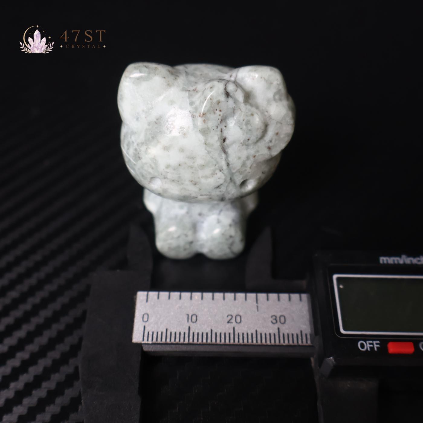 Grey Jade Hello Kitty Carving