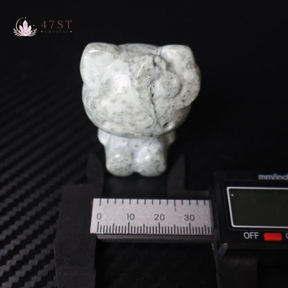 Grey Jade Hello Kitty Carving