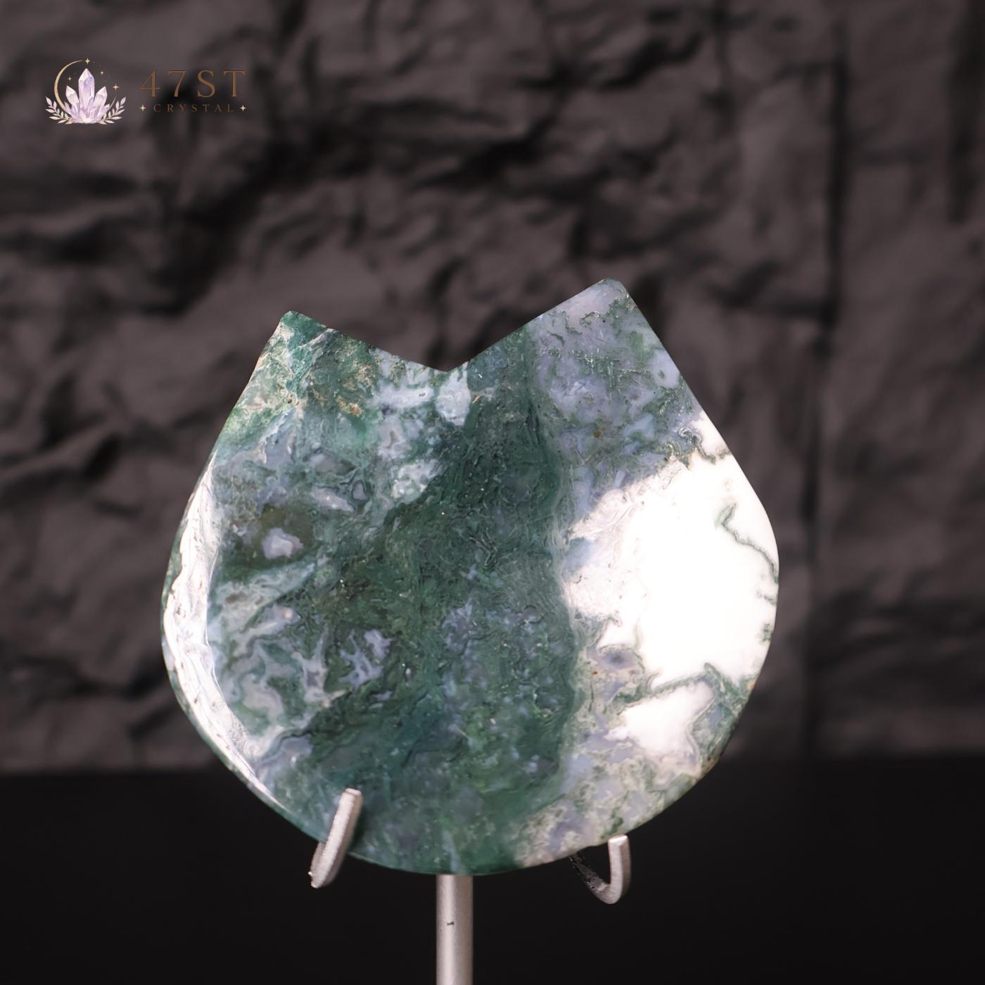 Moss Agate Cat Bowl