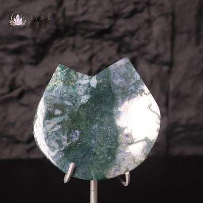 Moss Agate Cat Bowl