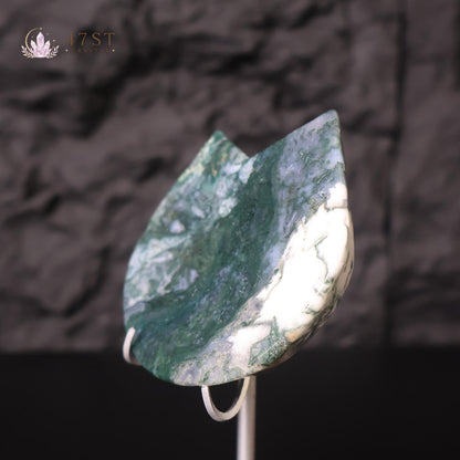 Moss Agate Cat Bowl