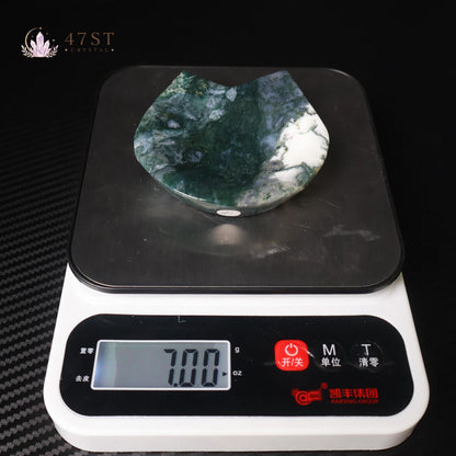 Moss Agate Cat Bowl
