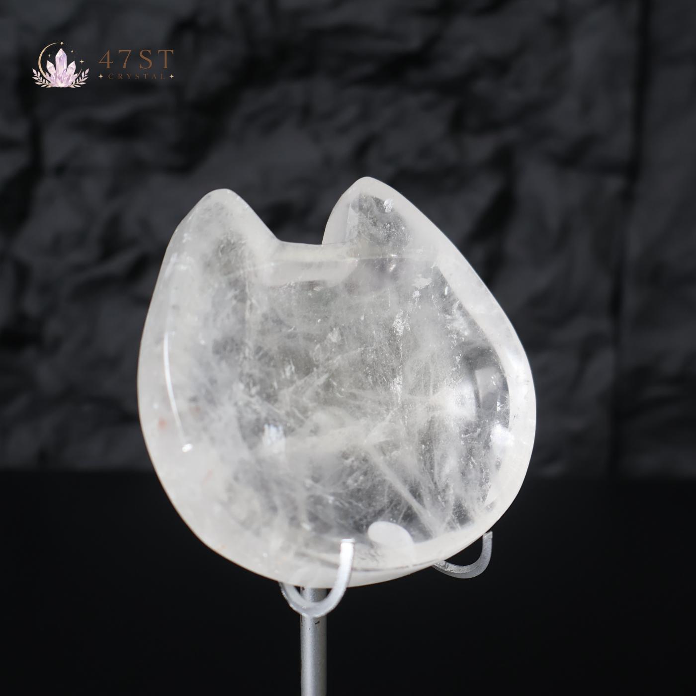 Clear Quartz Cat Bowl