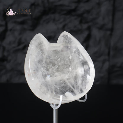 Clear Quartz Cat Bowl