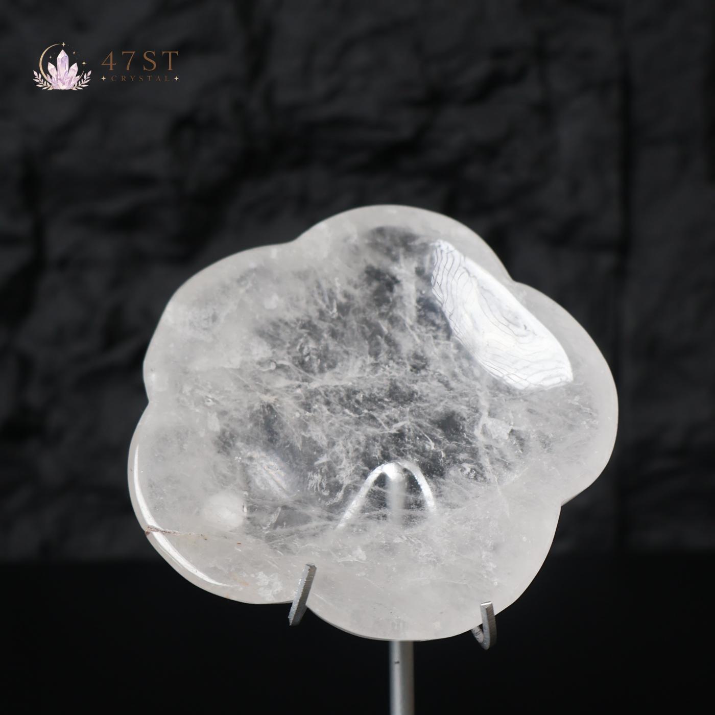 Clear Quartz Flower Bowl
