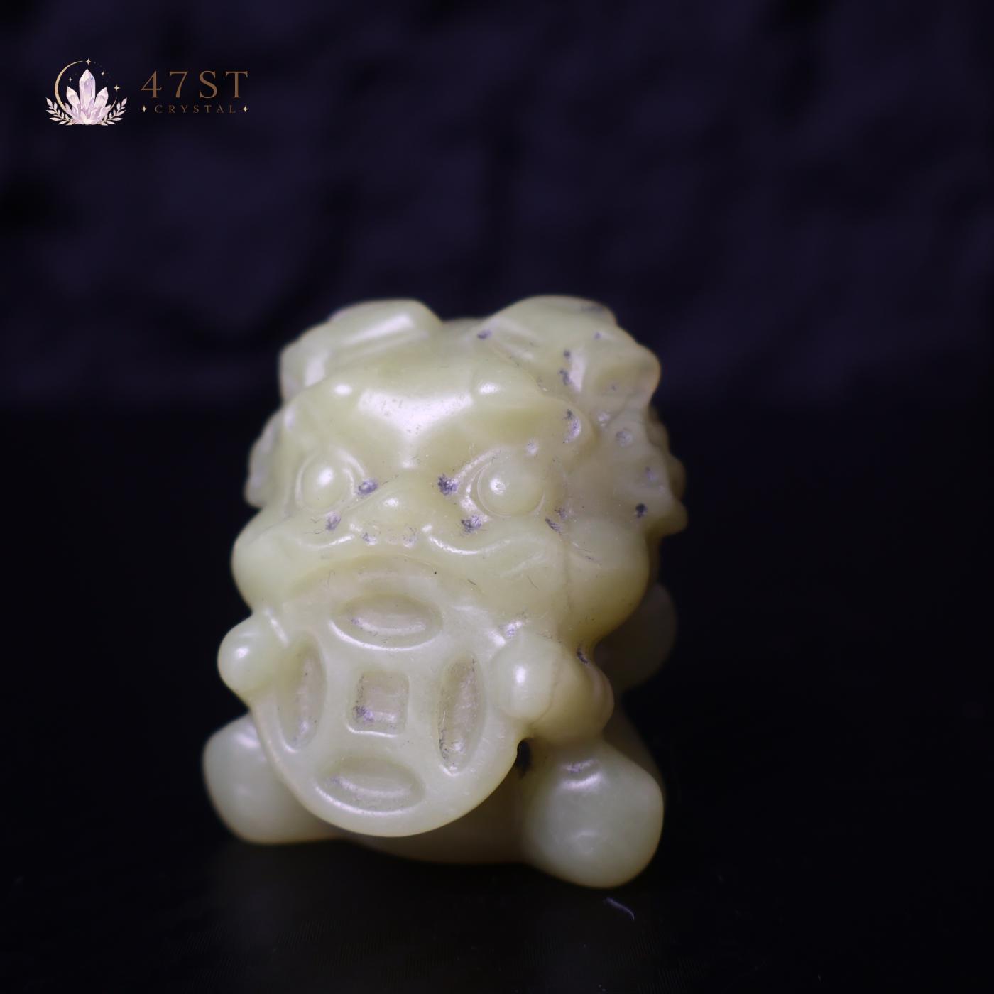 Green Jade Lucky Tiger Carving