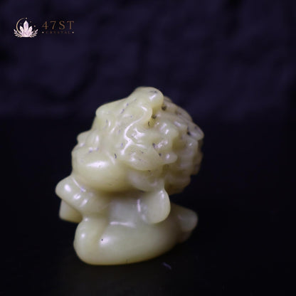 Green Jade Lucky Tiger Carving