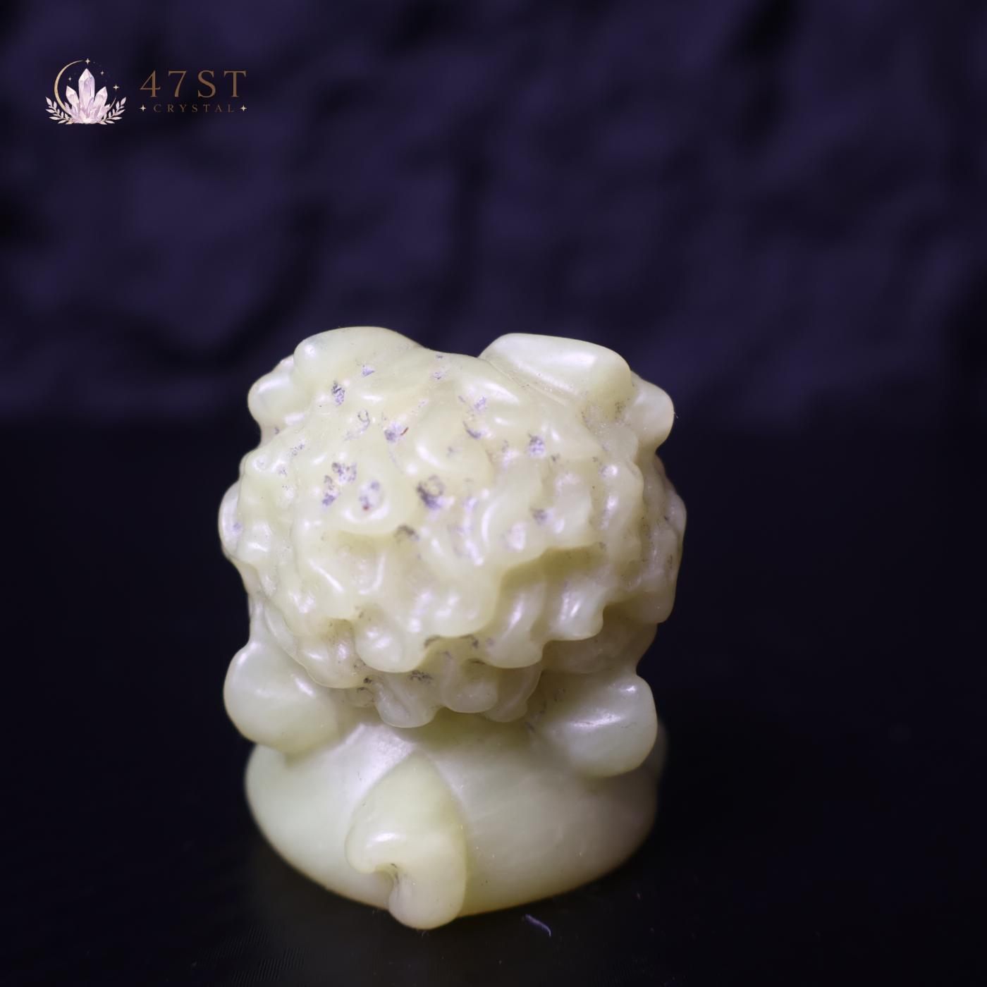 Green Jade Lucky Tiger Carving