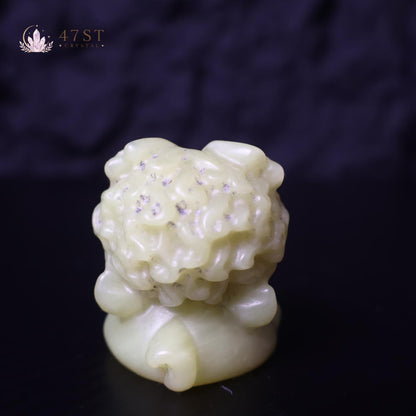 Green Jade Lucky Tiger Carving