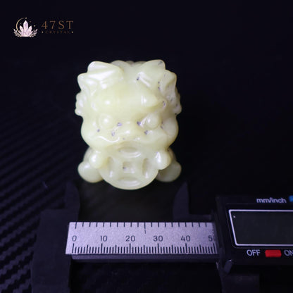 Green Jade Lucky Tiger Carving