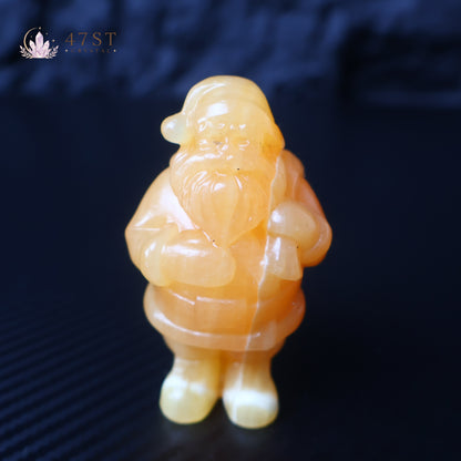 Orange Calcite Santa Claus Carving