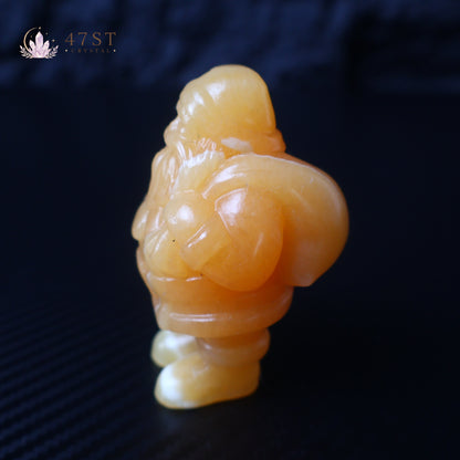 Orange Calcite Santa Claus Carving
