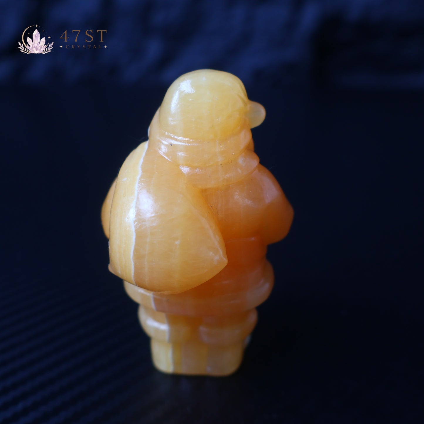 Orange Calcite Santa Claus Carving
