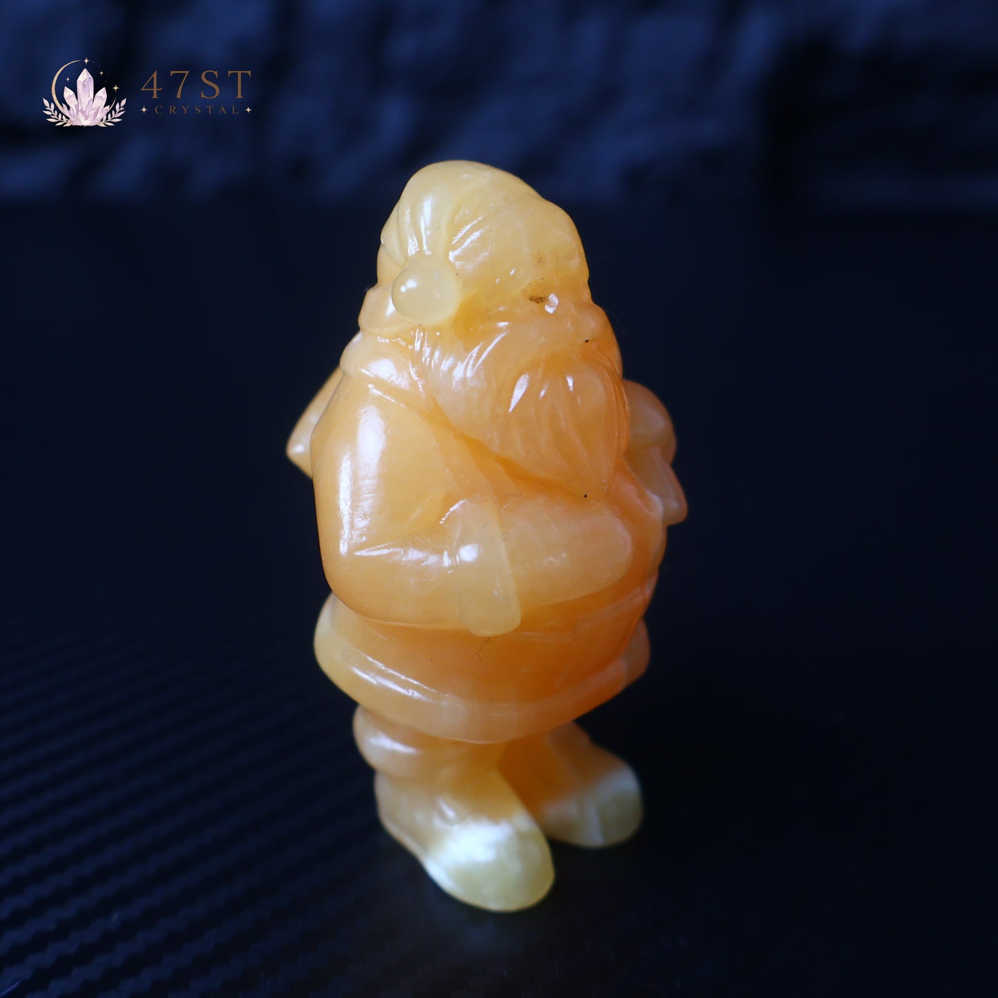 Orange Calcite Santa Claus Carving