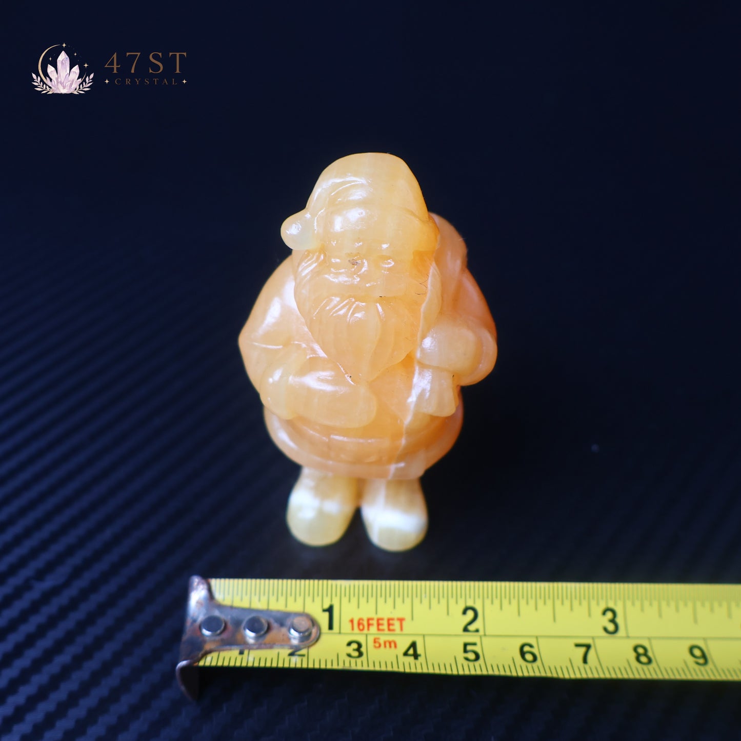 Orange Calcite Santa Claus Carving