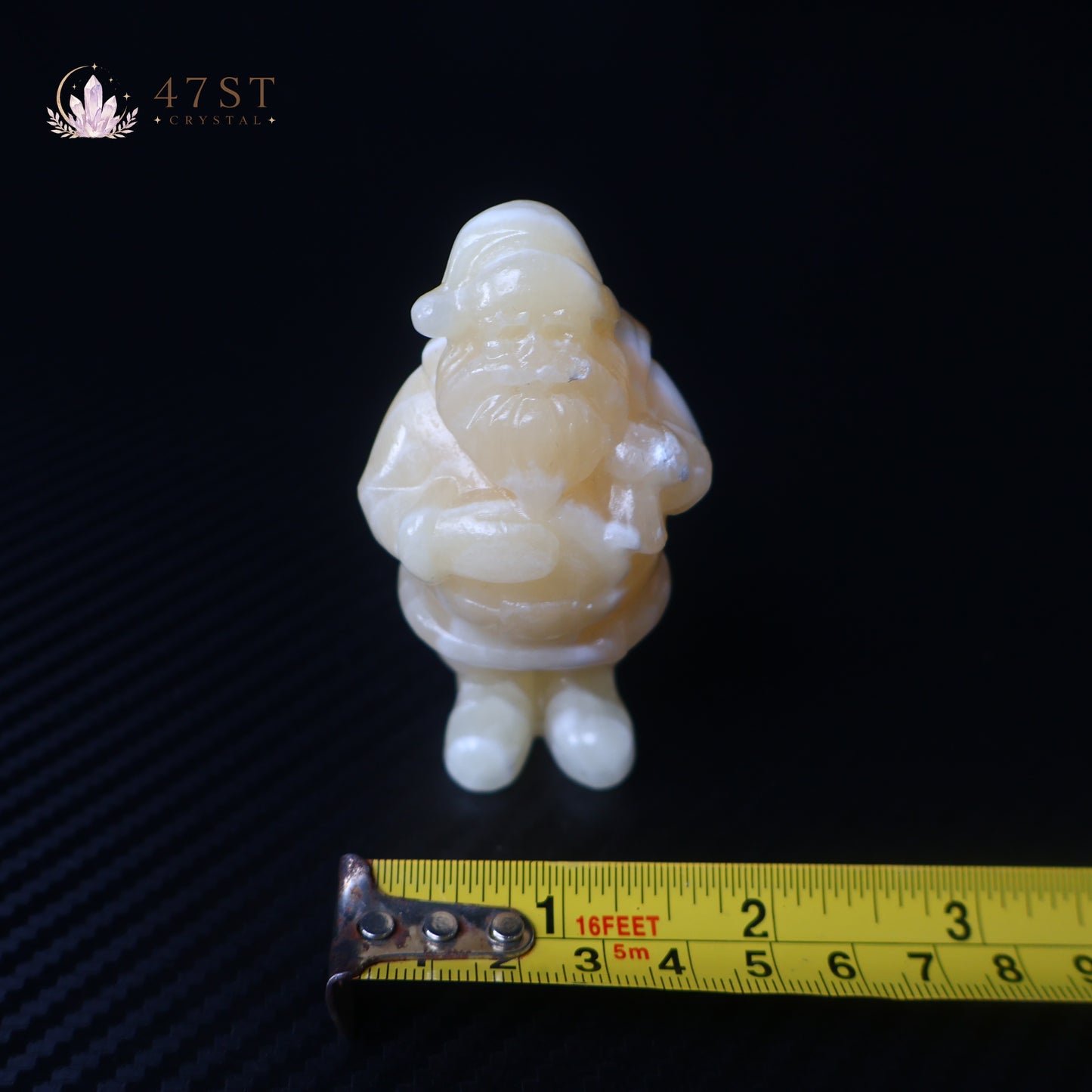 Orange Calcite Santa Claus Carving