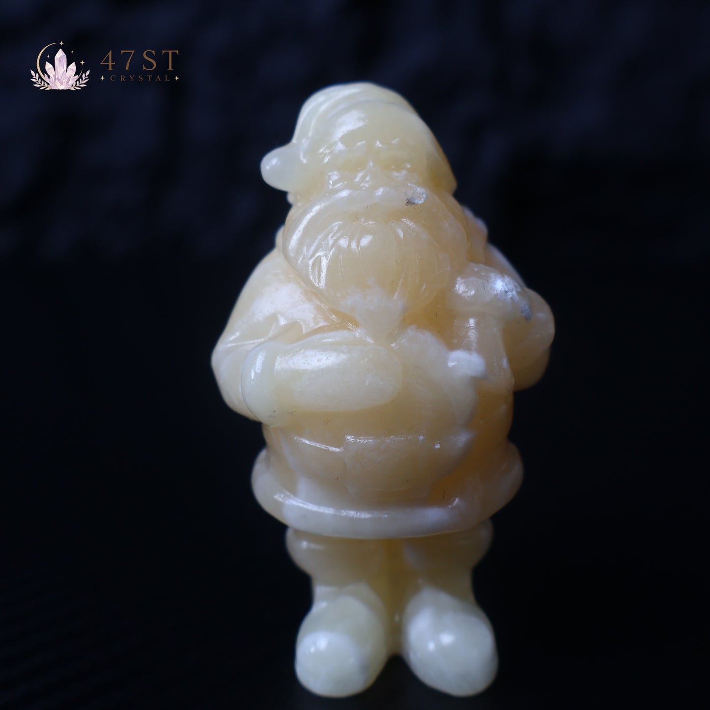 Orange Calcite Santa Claus Carving