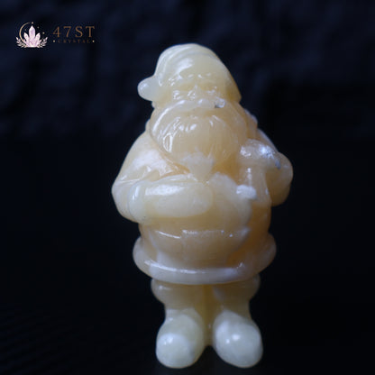 Orange Calcite Santa Claus Carving