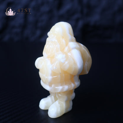 Orange Calcite Santa Claus Carving