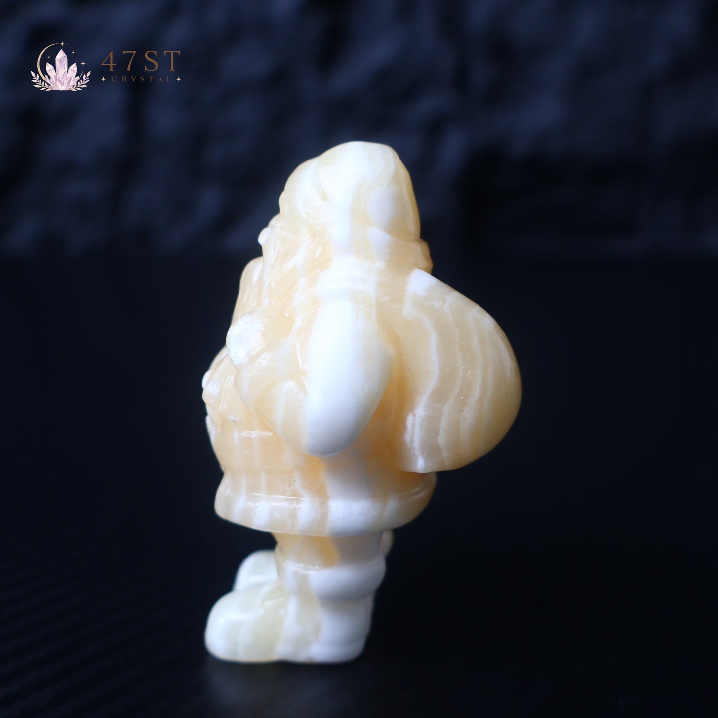 Orange Calcite Santa Claus Carving
