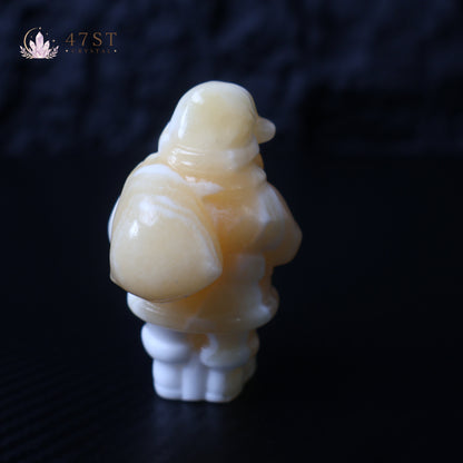 Orange Calcite Santa Claus Carving