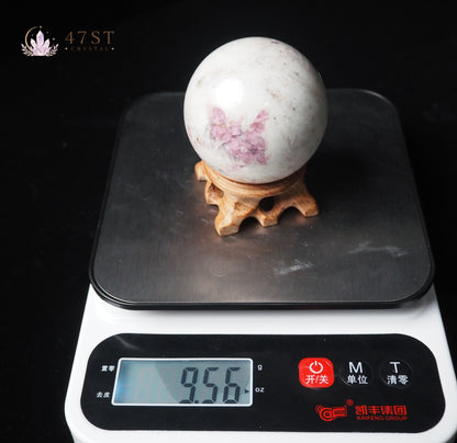 Plum Blossom Tourmaline Sphere