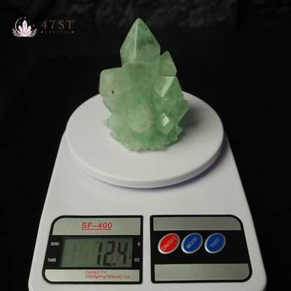 Green Fluorite Crystal Cluster Carving