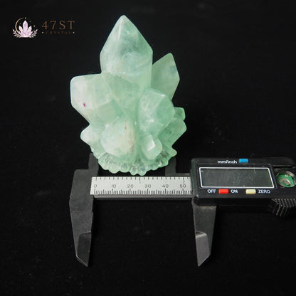 Green Fluorite Crystal Cluster Carving