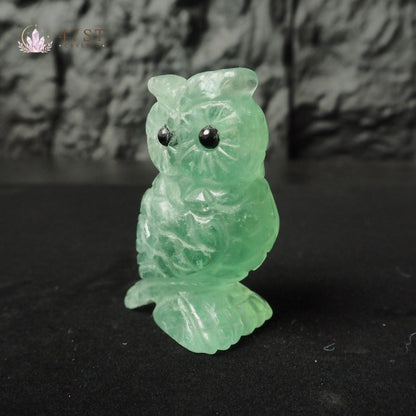 Green Fluorite Owl Carving