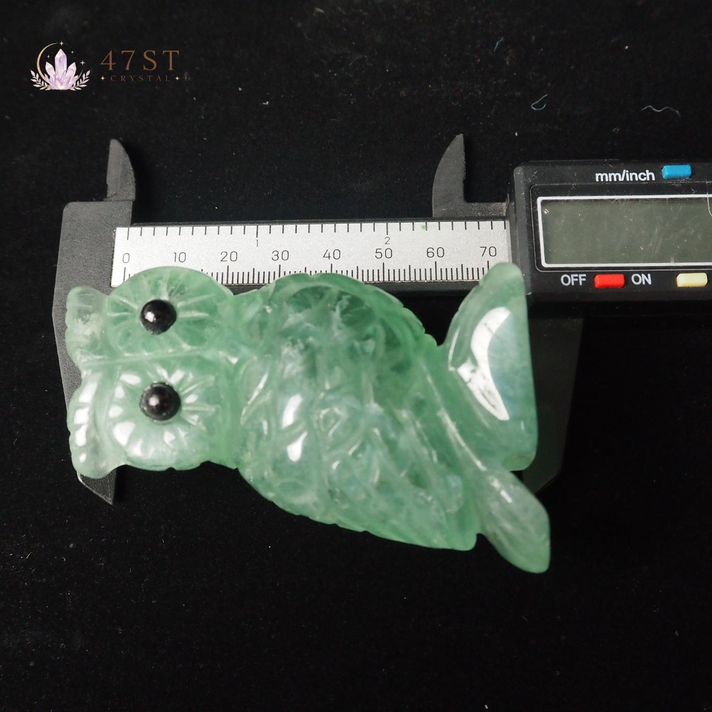 Green Fluorite Owl Carving