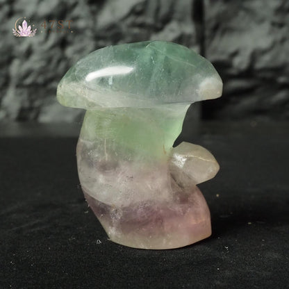 Rainbow Fluorite Mushroom Carving