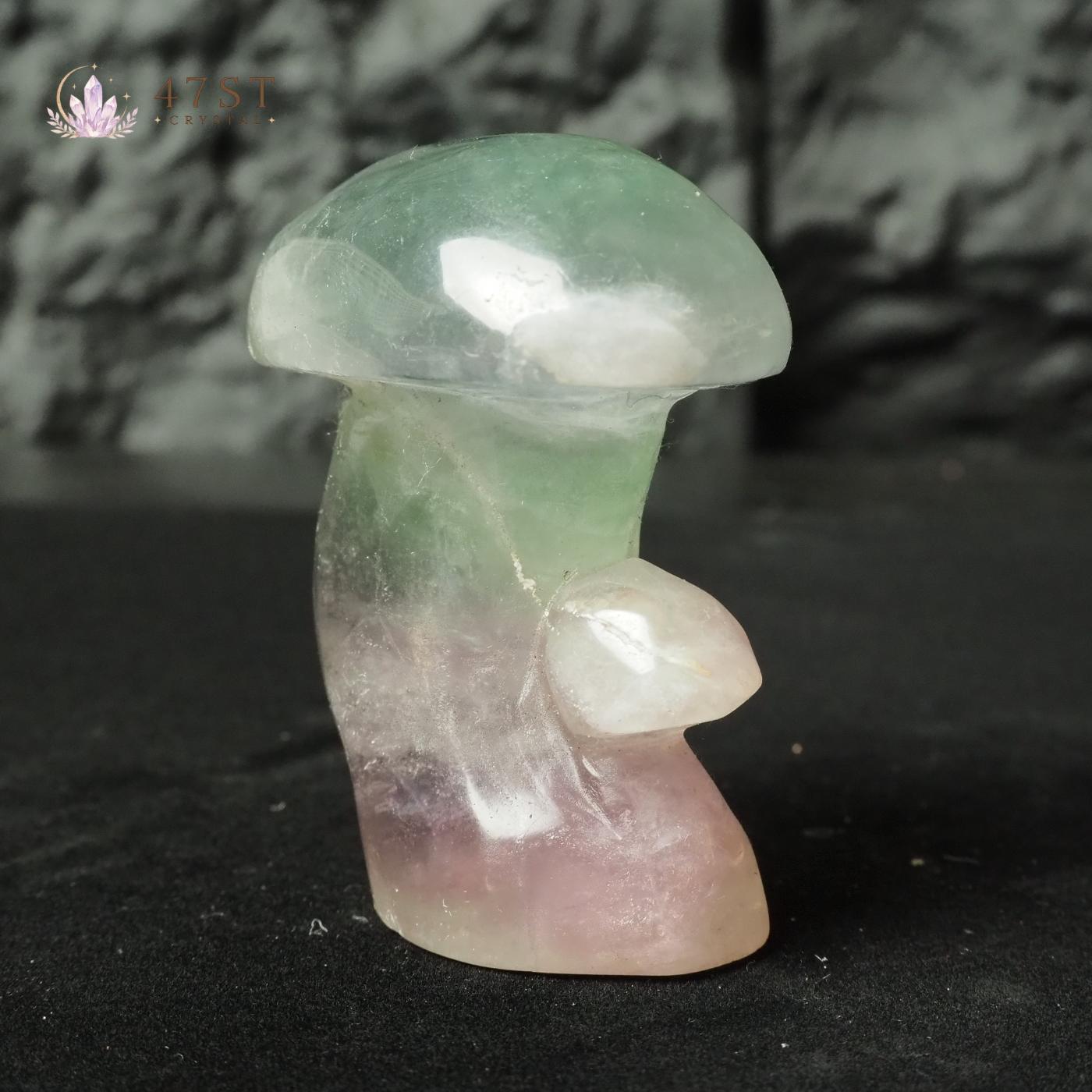 Rainbow Fluorite Mushroom Carving