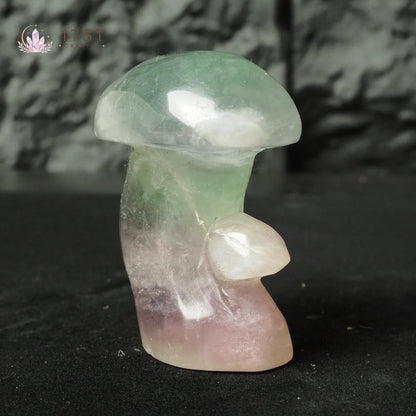 Rainbow Fluorite Mushroom Carving